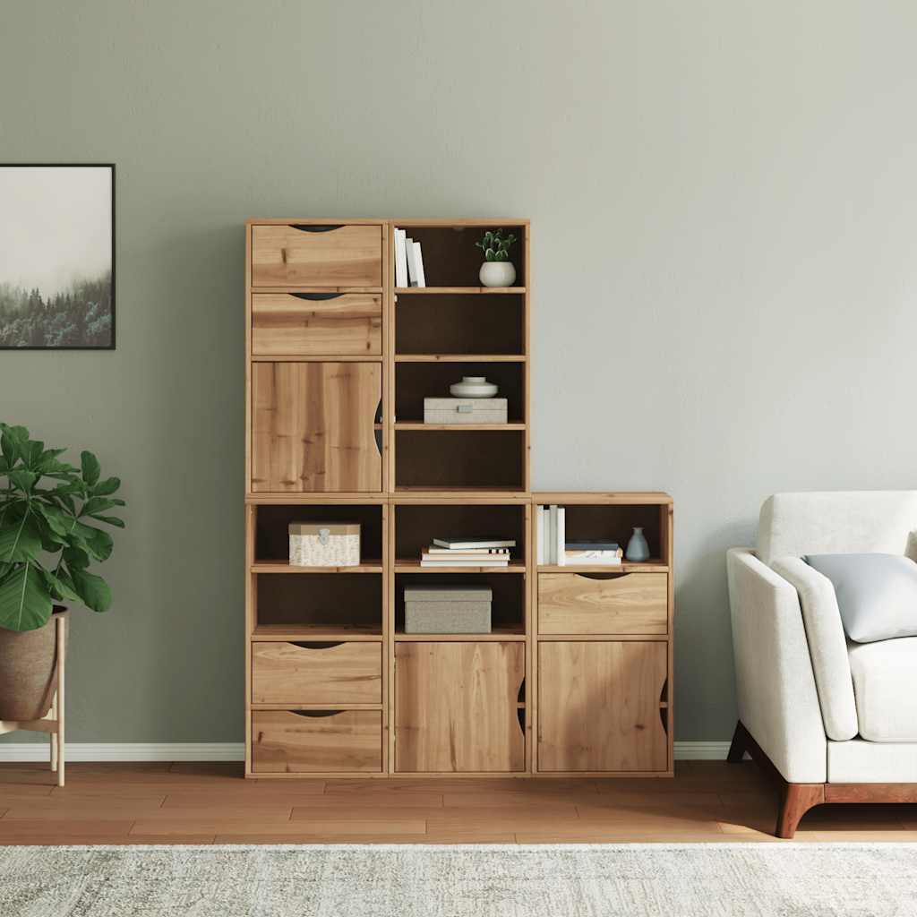 Šoninė spintelė 5 vnt ODDA, 40x24x79 cm, pušies masyvas