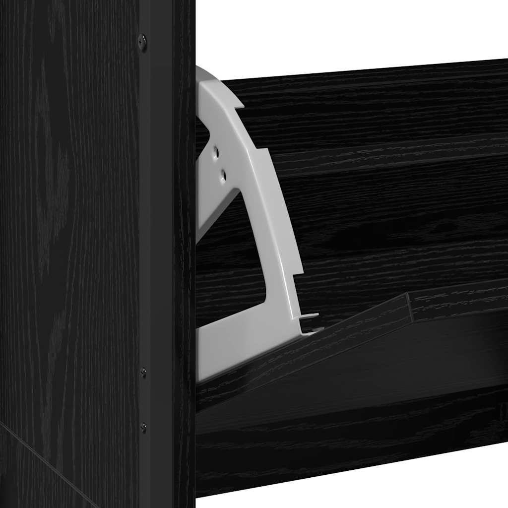 Batų spinta juoda ąžuolo 100 x 34 x 112 cm Apdirbta mediena