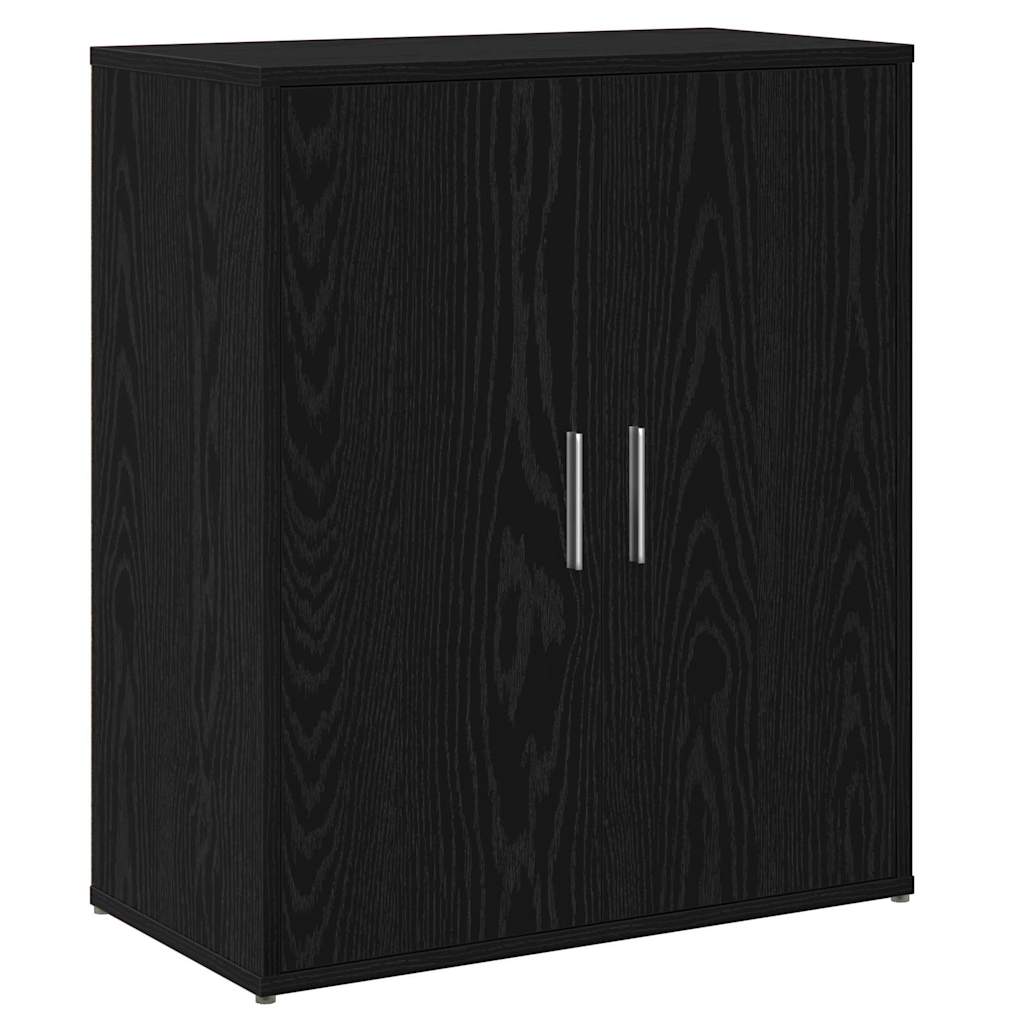 Tall cabinet with a shelf with storage with doors 2 pcs black oak 60 x 31 x 70 cm