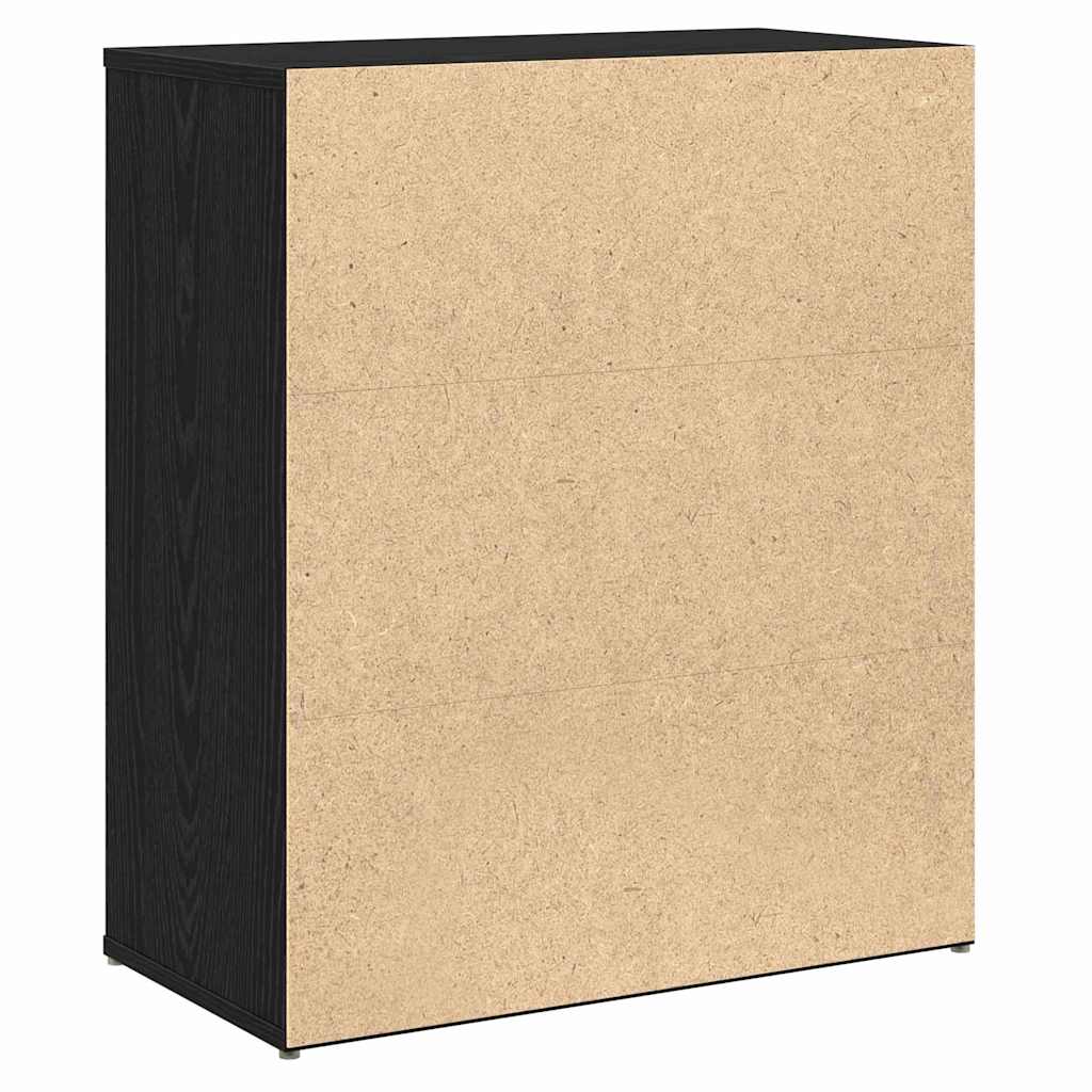 Tall cabinet with a shelf with storage with doors 2 pcs black oak 60 x 31 x 70 cm