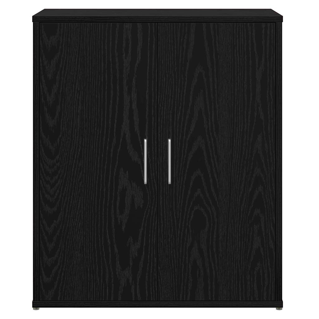 Tall cabinet with a shelf with storage with doors 2 pcs black oak 60 x 31 x 70 cm