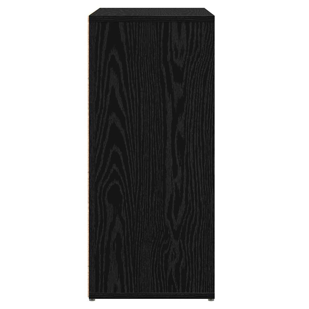 Tall cabinet with a shelf with storage with doors 2 pcs black oak 60 x 31 x 70 cm