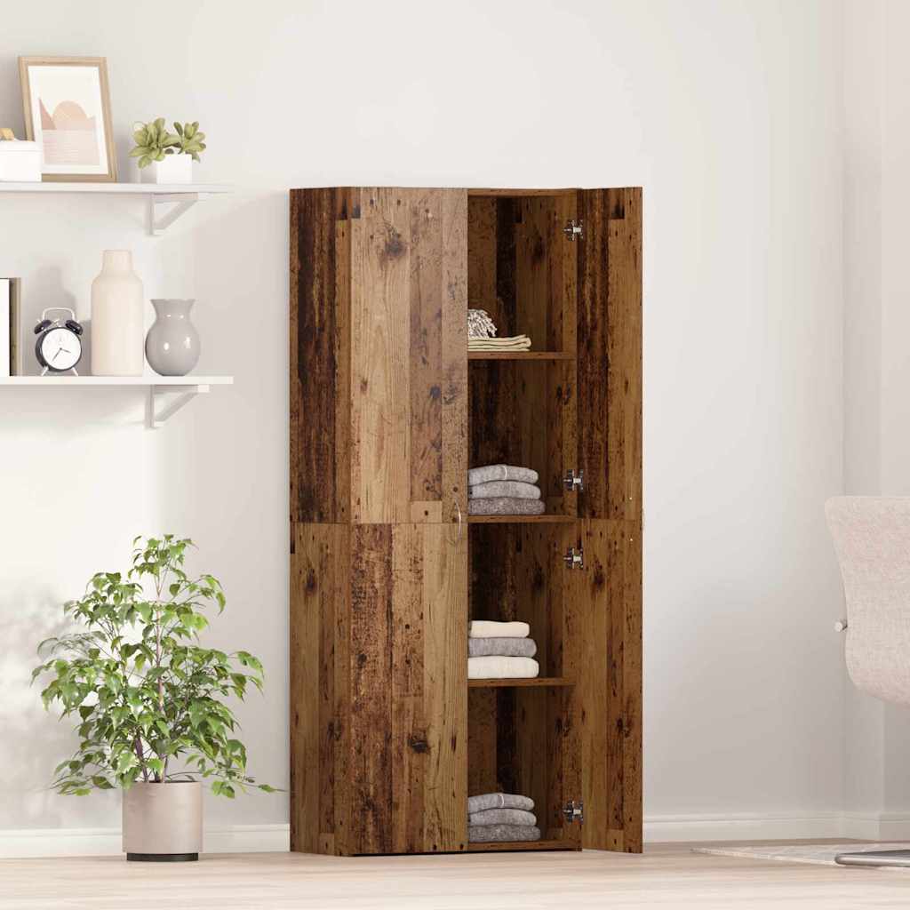 Tall cabinet from old wood 60 x 32 x 153 cm - made of particle board.
