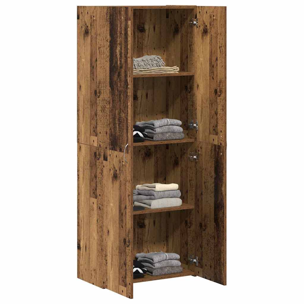Tall cabinet from old wood 60 x 32 x 153 cm - made of particle board.