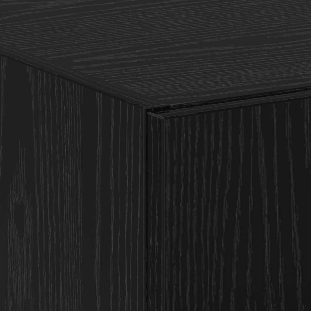 Augsts skapis melna ozolkoka krāsā – 60 x 32 x 153 cm – inženierijas koksne