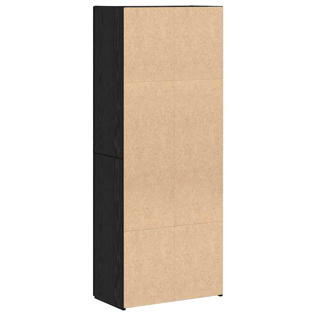 Augsts skapis melna ozolkoka krāsā – 60 x 32 x 153 cm – inženierijas koksne