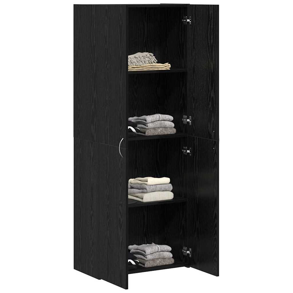 Augsts skapis melna ozolkoka krāsā – 60 x 32 x 153 cm – inženierijas koksne