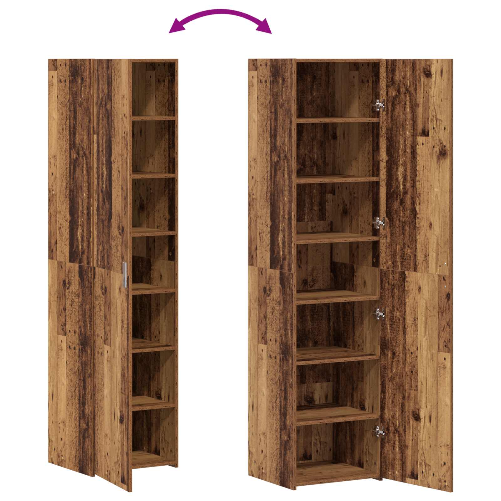 Aukštas spintelė 2 pcs Senas medis 45 x 42,5 x 185 cm