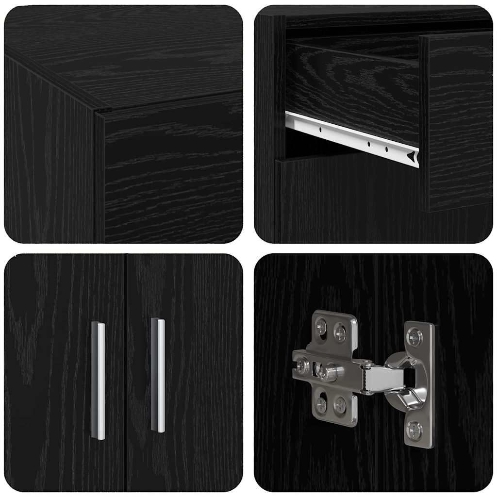 Storage cabinet Black oak 80x42.5x93.5 cm Engineered wood