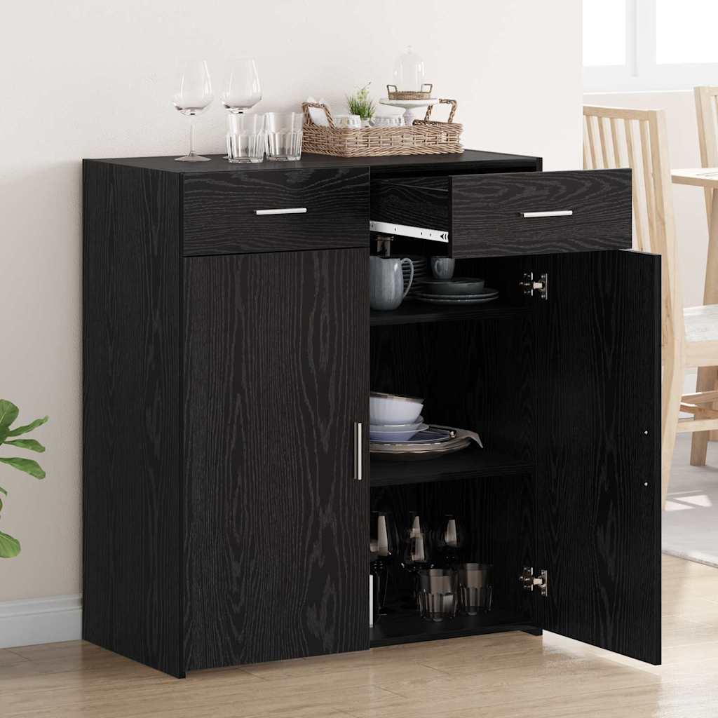 Storage cabinet Black oak 80x42.5x93.5 cm Engineered wood