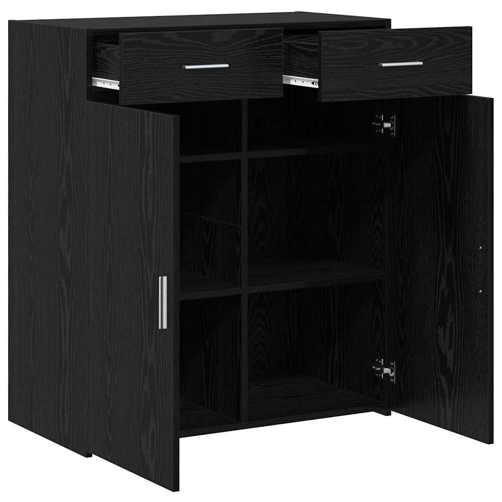 Storage cabinet Black oak 80x42.5x93.5 cm Engineered wood