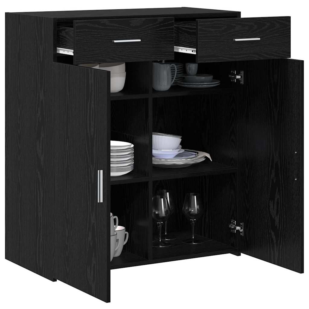 Storage cabinet Black oak 80x42.5x93.5 cm Engineered wood