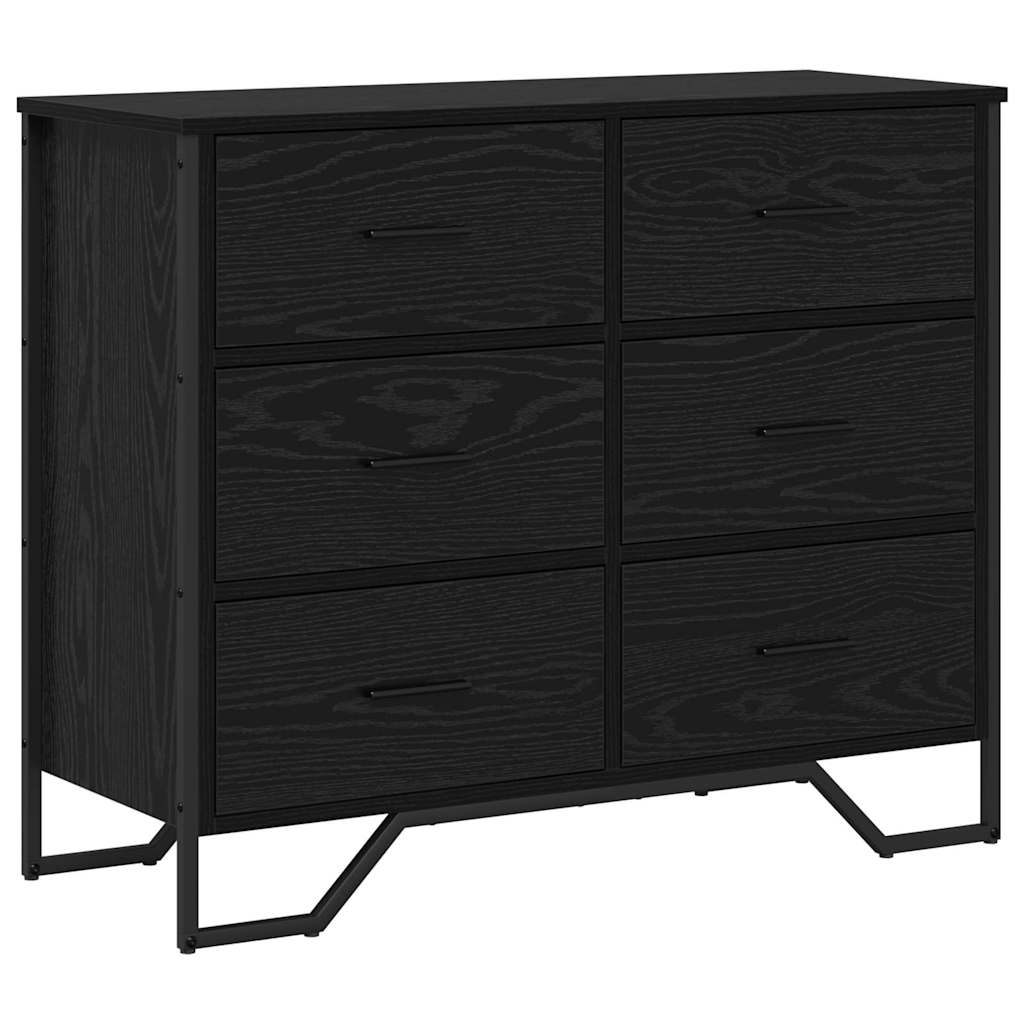 Komoda Juodas ąžuolas 91x35.5x74.5 cm Inžinerinė mediena