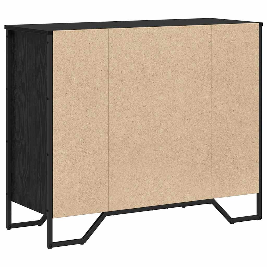 Komoda Juodas ąžuolas 91x35.5x74.5 cm Inžinerinė mediena