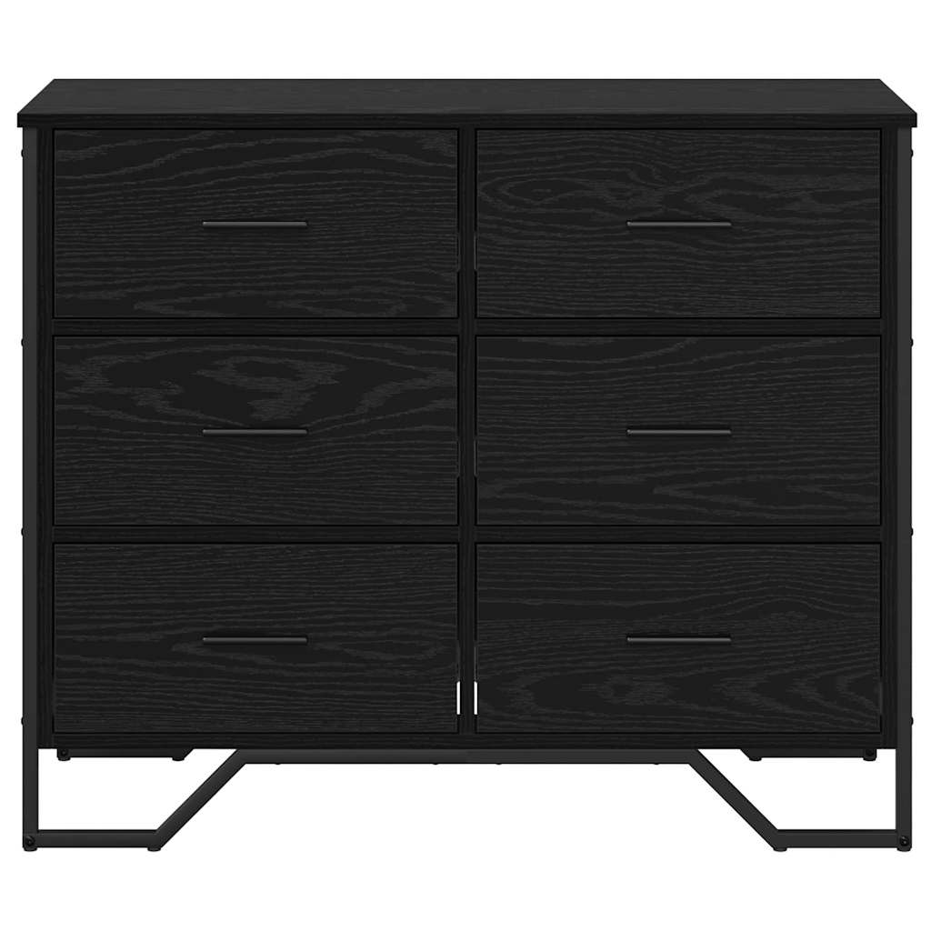Komoda Juodas ąžuolas 91x35.5x74.5 cm Inžinerinė mediena