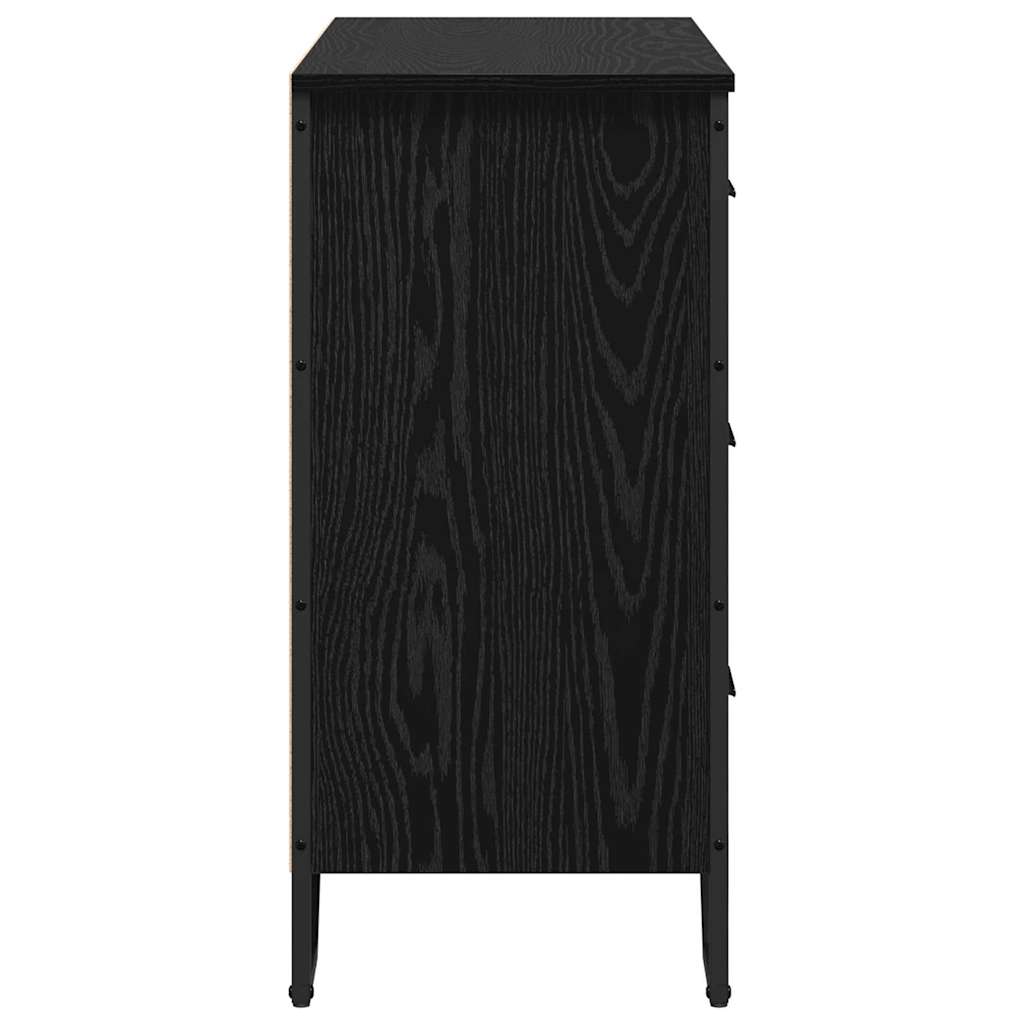 Komoda Juodas ąžuolas 91x35.5x74.5 cm Inžinerinė mediena