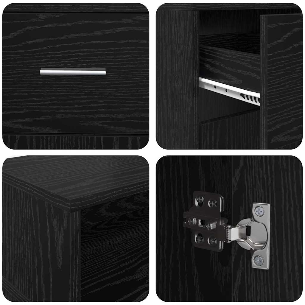 Melns ozolkoka galds 120x55x91 cm inženierijas koksne