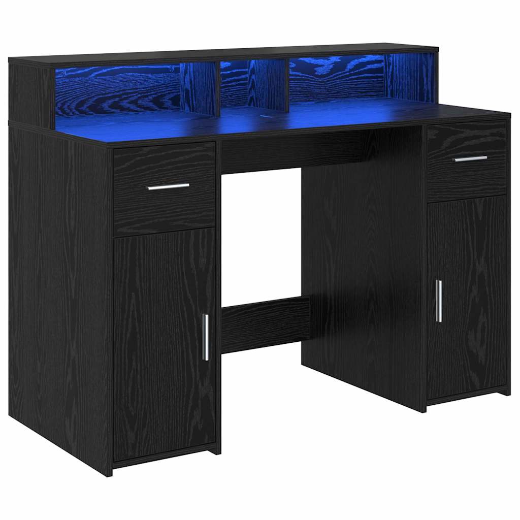 Melns ozolkoka galds 120x55x91 cm inženierijas koksne