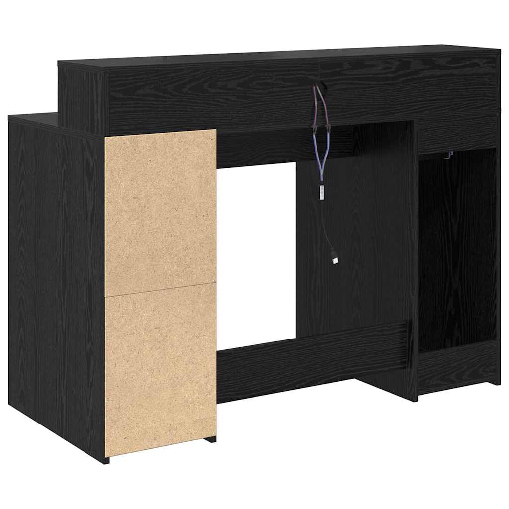 Melns ozolkoka galds 120x55x91 cm inženierijas koksne