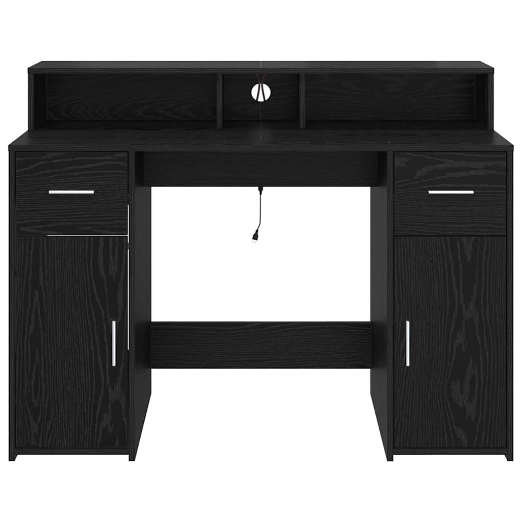 Melns ozolkoka galds 120x55x91 cm inženierijas koksne