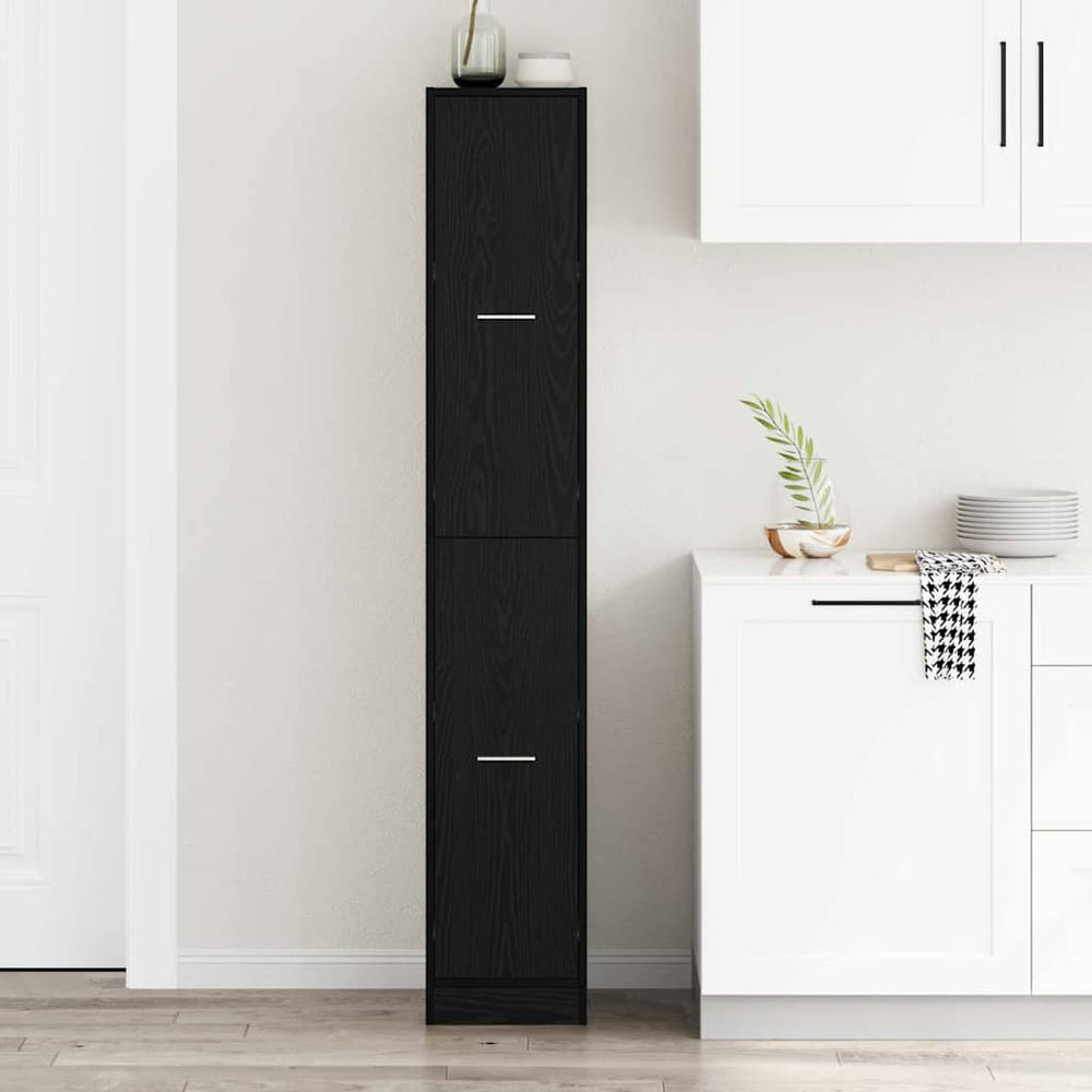 Drugstore Cabinet Black 30x41x174.5 cm Engineered Wood