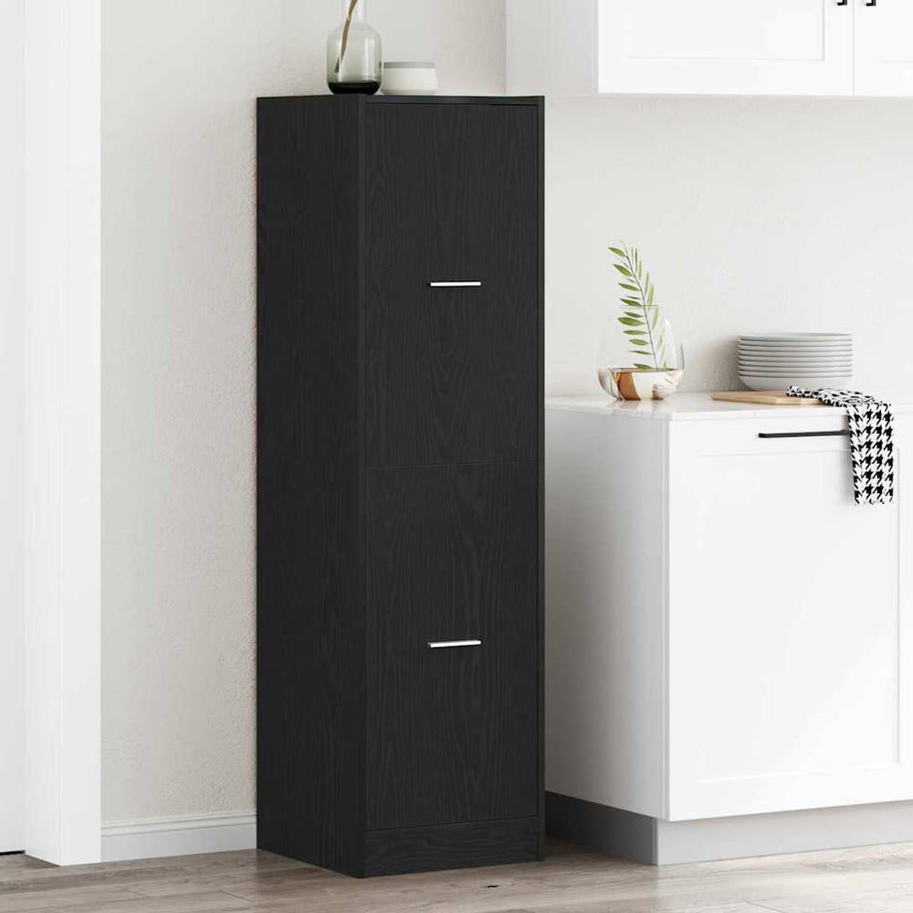 Apothecary Cabinet Black 40x41x144.5 cm Engineered Wood