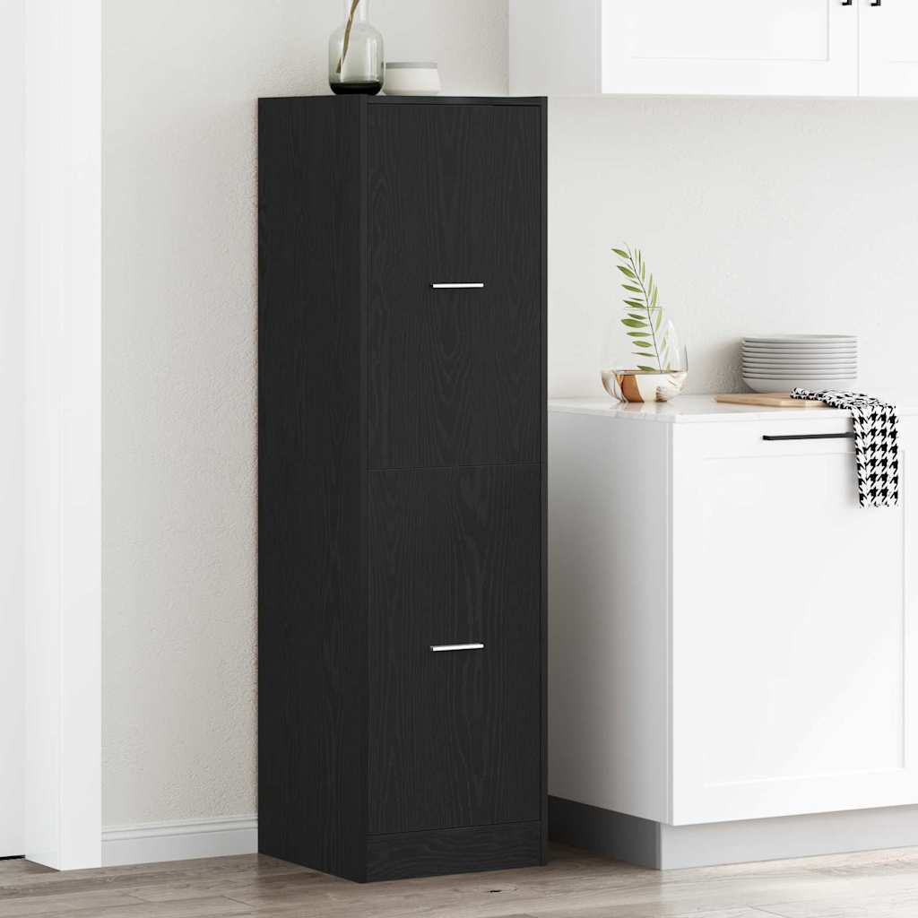 Apothecary kabinetas Juodas 40x41x144.5 cm Inžinerinis medis