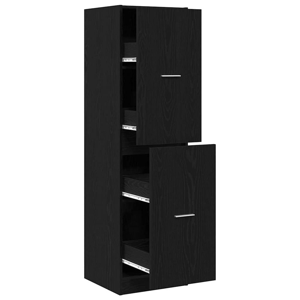 Apothecary Cabinet Black 40x41x144.5 cm Engineered Wood