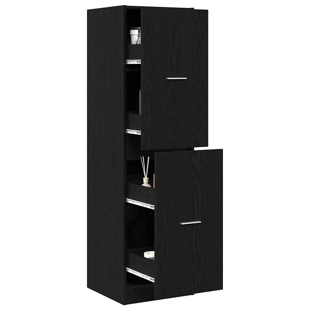 Apothecary kabinetas Juodas 40x41x144.5 cm Inžinerinis medis