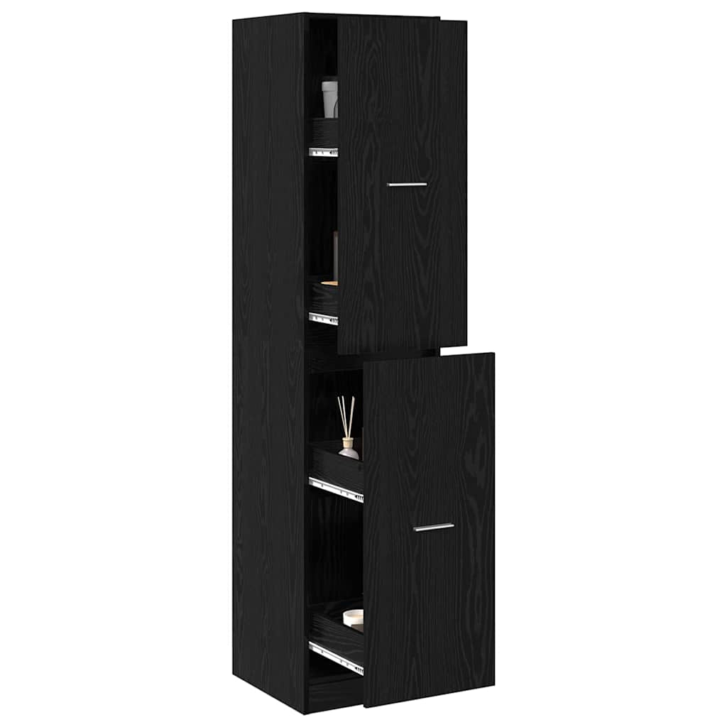Apothecary cabinet Black oak 40x41x174.5 cm Engineered wood