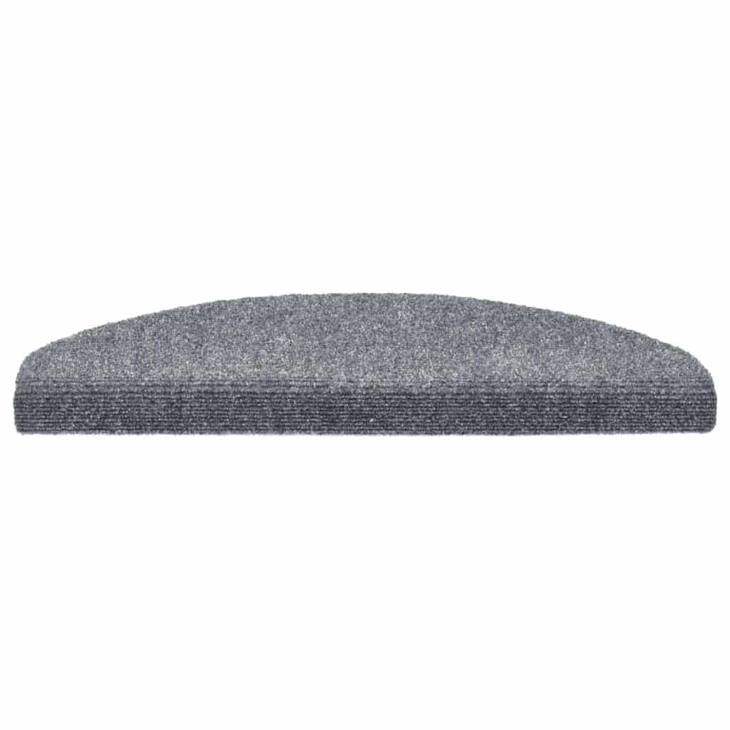 Stair Mats, Self-Adhesive, 20 pcs, 65x21x4 cm, Light Grey, Semi-Circular, Large