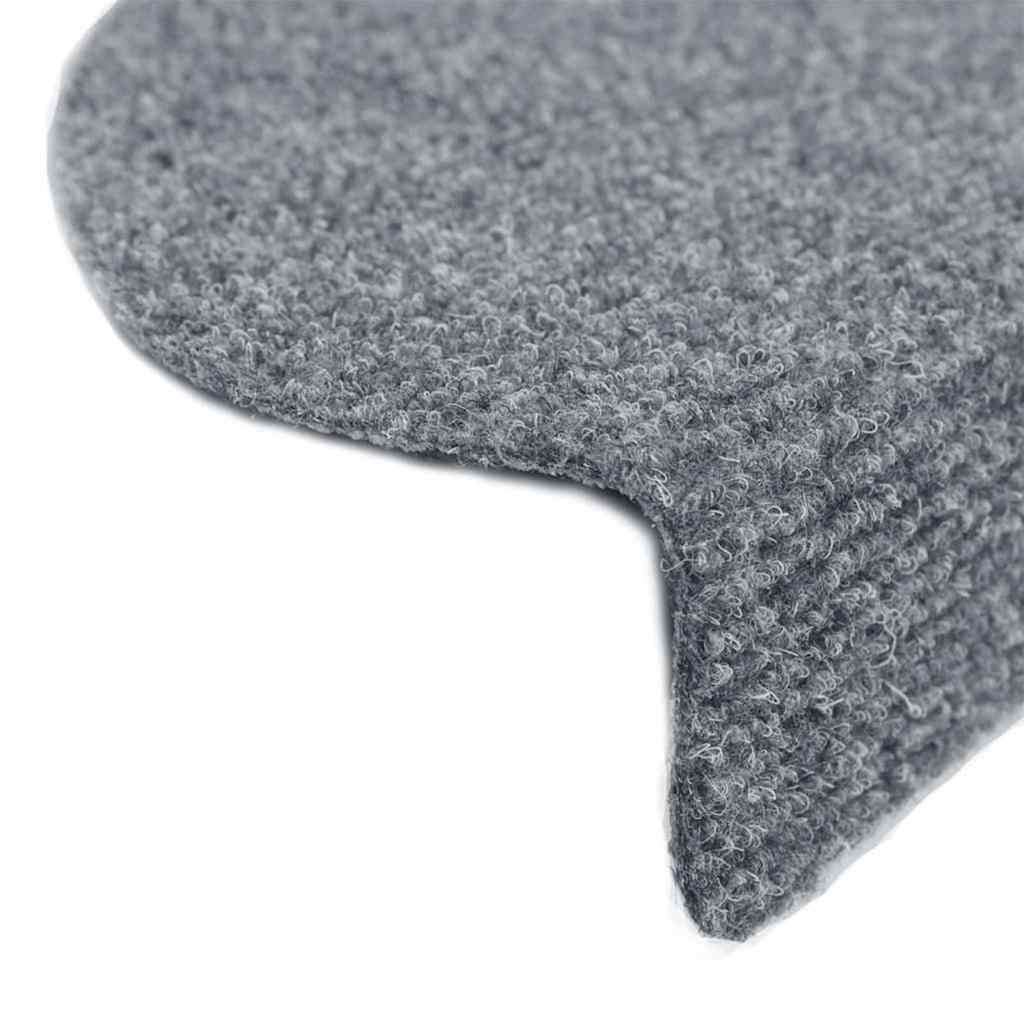 Stair Mats, Self-Adhesive, 20 pcs, 65x21x4 cm, Light Grey, Semi-Circular, Large