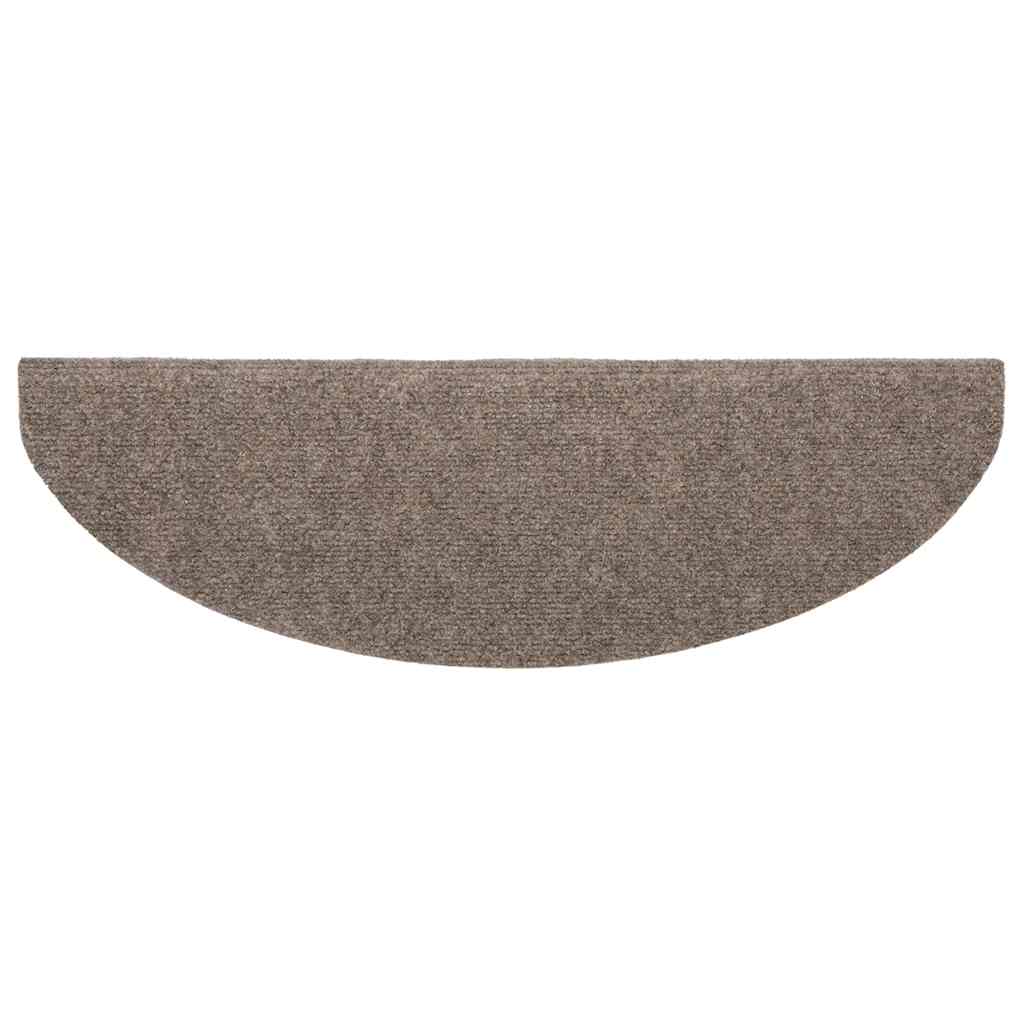 Laiptų kilimėliai, lipnūs, 20 vnt., 65x21x4 cm, smėlio spalvos, pusapvaliai, dideli