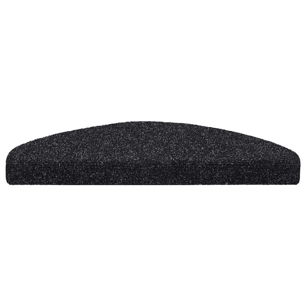 Stair mats, self-adhesive, 30 pcs., black, semi-circular, large, 65x21x4 cm