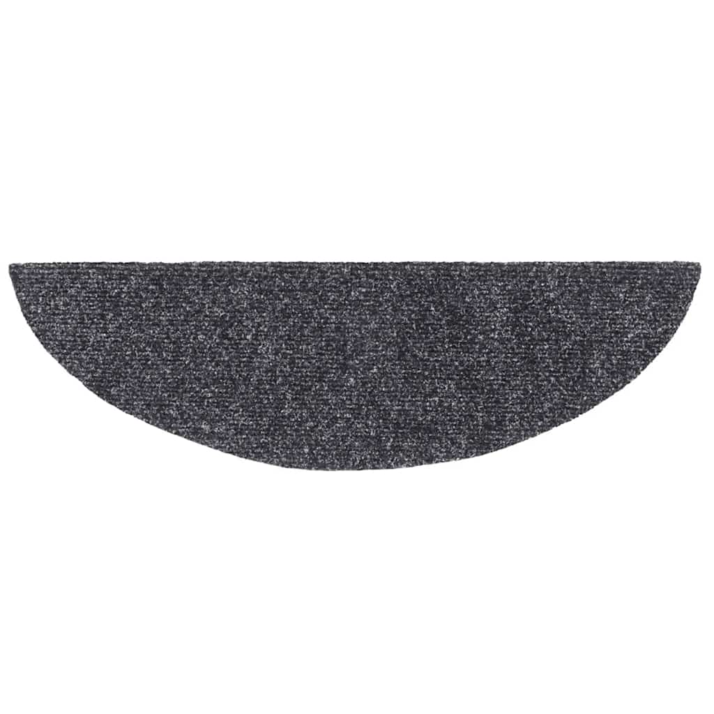 Laiptų kilimėliai, lipnūs, 20 vnt., 56x17x3 cm, tamsiai pilki, pusapvaliai