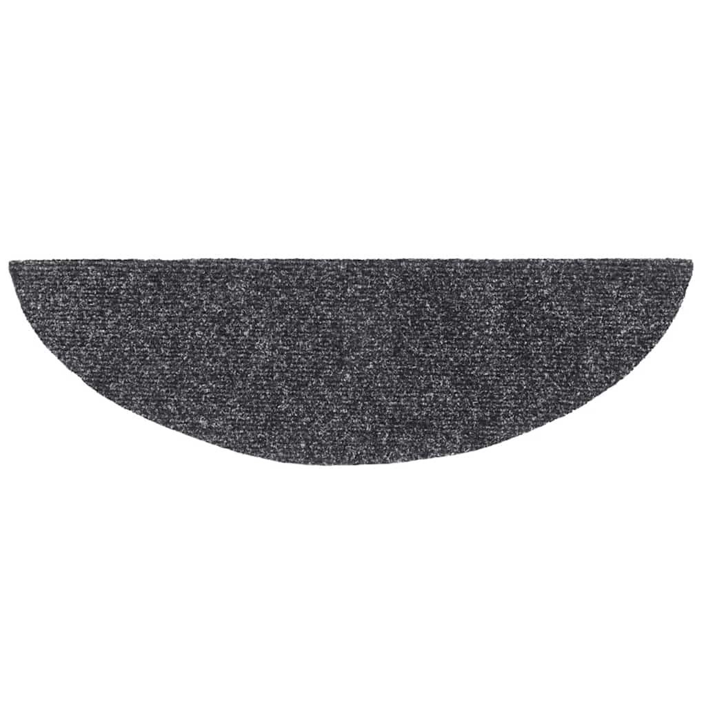 Laiptų kilimėliai, lipnūs, 30 vnt., 56x17x3 cm, tamsiai pilki, pusapvaliai