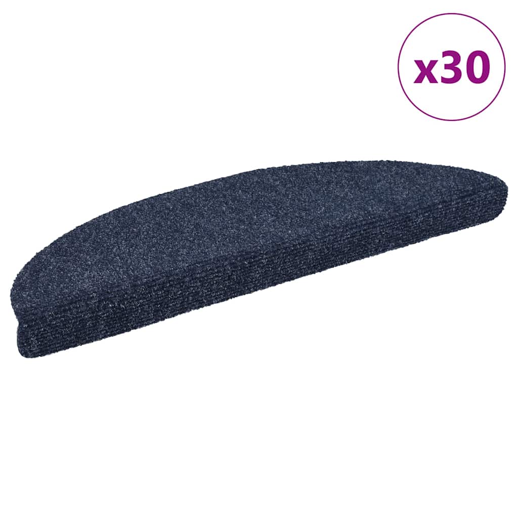 Stair mats, self-adhesive, 30 pcs, blue, semi-circular, 56x17x3 cm