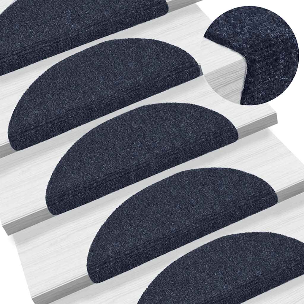 Stair mats, self-adhesive, 30 pcs, blue, semi-circular, 56x17x3 cm