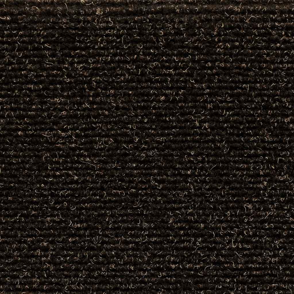 Stair mats, self-adhesive, 30 pcs, 56x17x3 cm, dark brown, half-round
