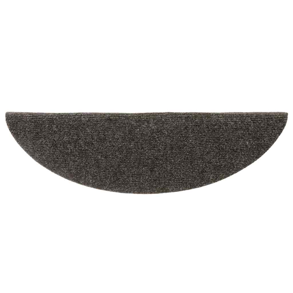Laiptų kilimėliai, lipnūs, 30 vnt., 56x17x3 cm, antracito spalvos, pusapvaliai