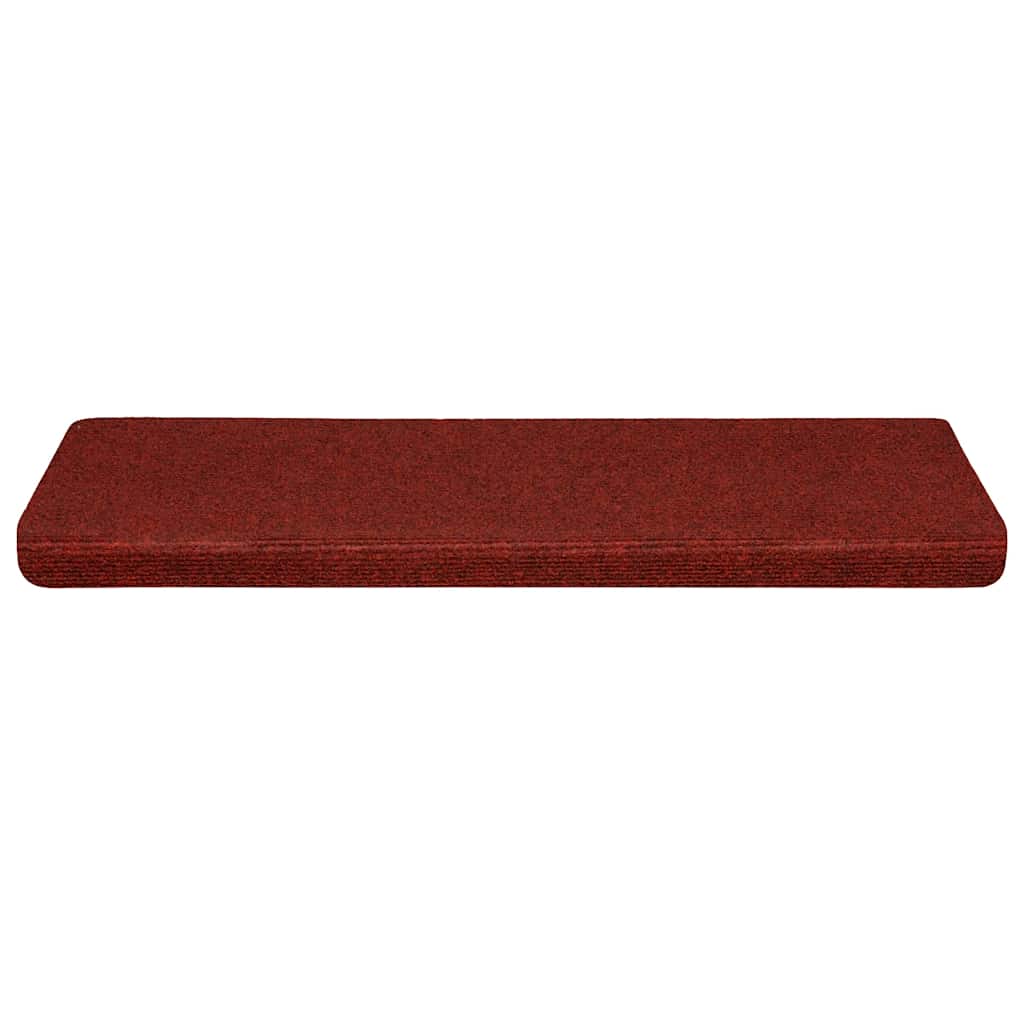 Kāpņu paklājiņi, pašlīmējoši, 30 gab., 65x21x4 cm, bordo sarkani, taisnstūra malas