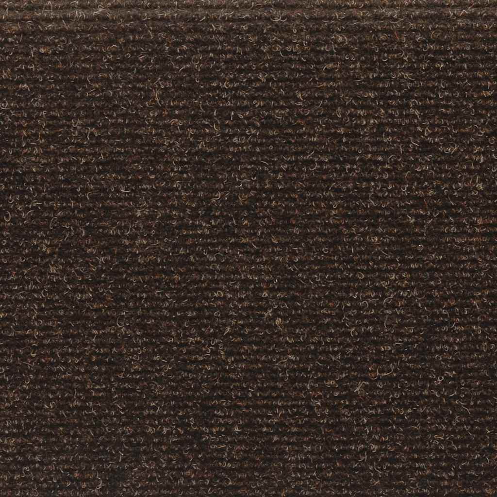 Laiptų kilimėliai, lipnūs, 30 vnt., 65x21x4 cm, rudi, stačiakampiai kraštai