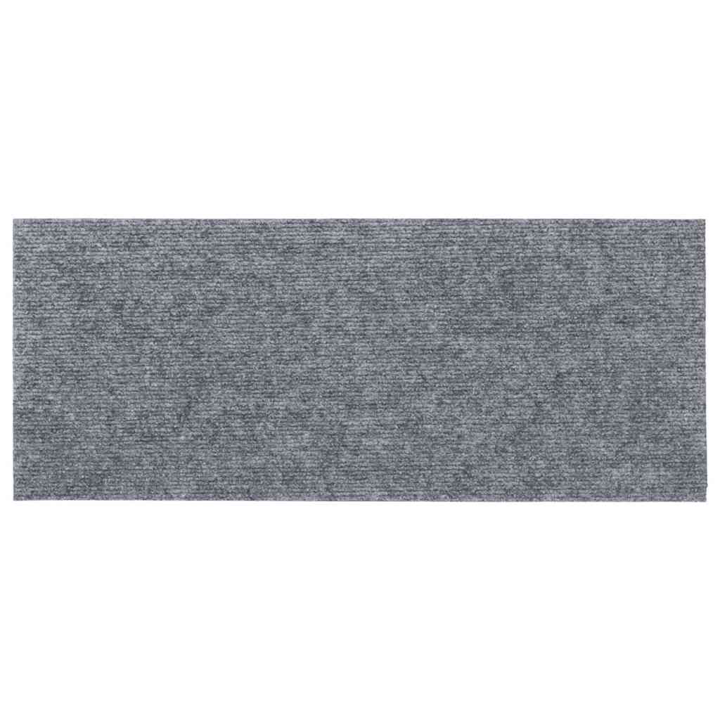 Laiptų kilimėliai, lipnūs, 30 vnt., 60x25 cm, šviesiai pilki, stačiakampiai