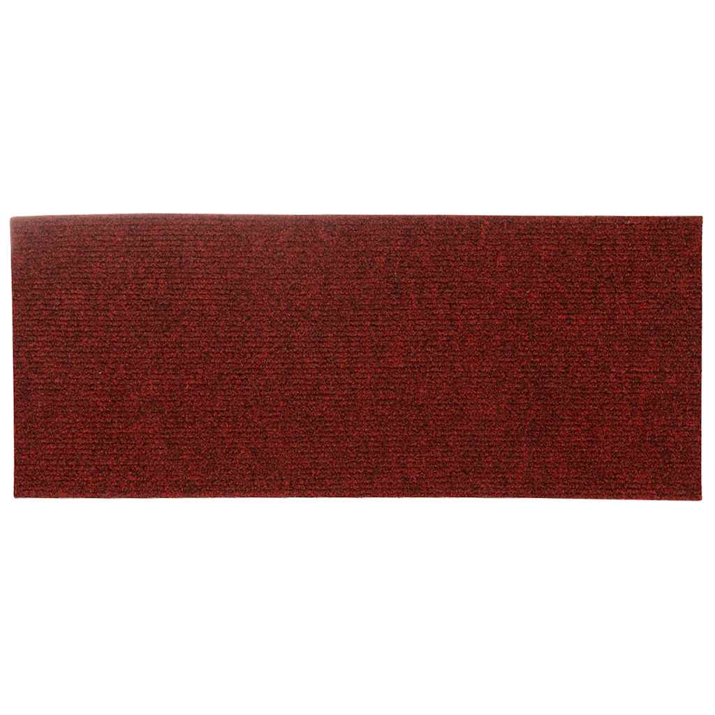 Laiptų kilimėliai, lipnūs, 30 vnt., 60x25 cm, bordo raudoni, stačiakampiai