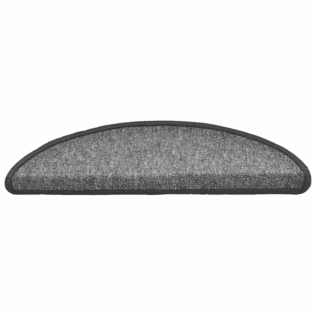 Laiptų kilimėliai, 30 vnt., 56x17x3 cm, tamsiai pilki, pusapvaliai
