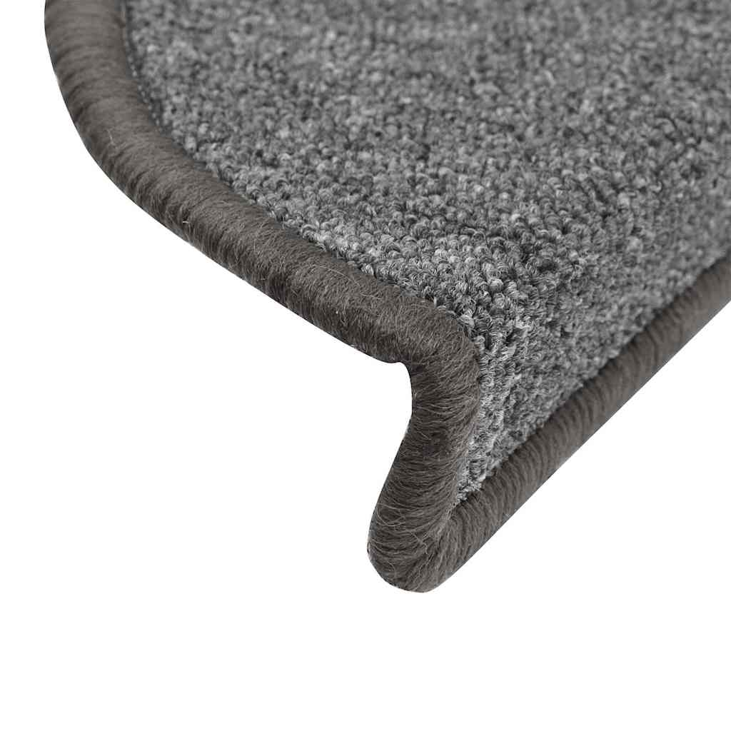 Laiptų kilimėliai, 30 vnt., 56x17x3 cm, tamsiai pilki, pusapvaliai