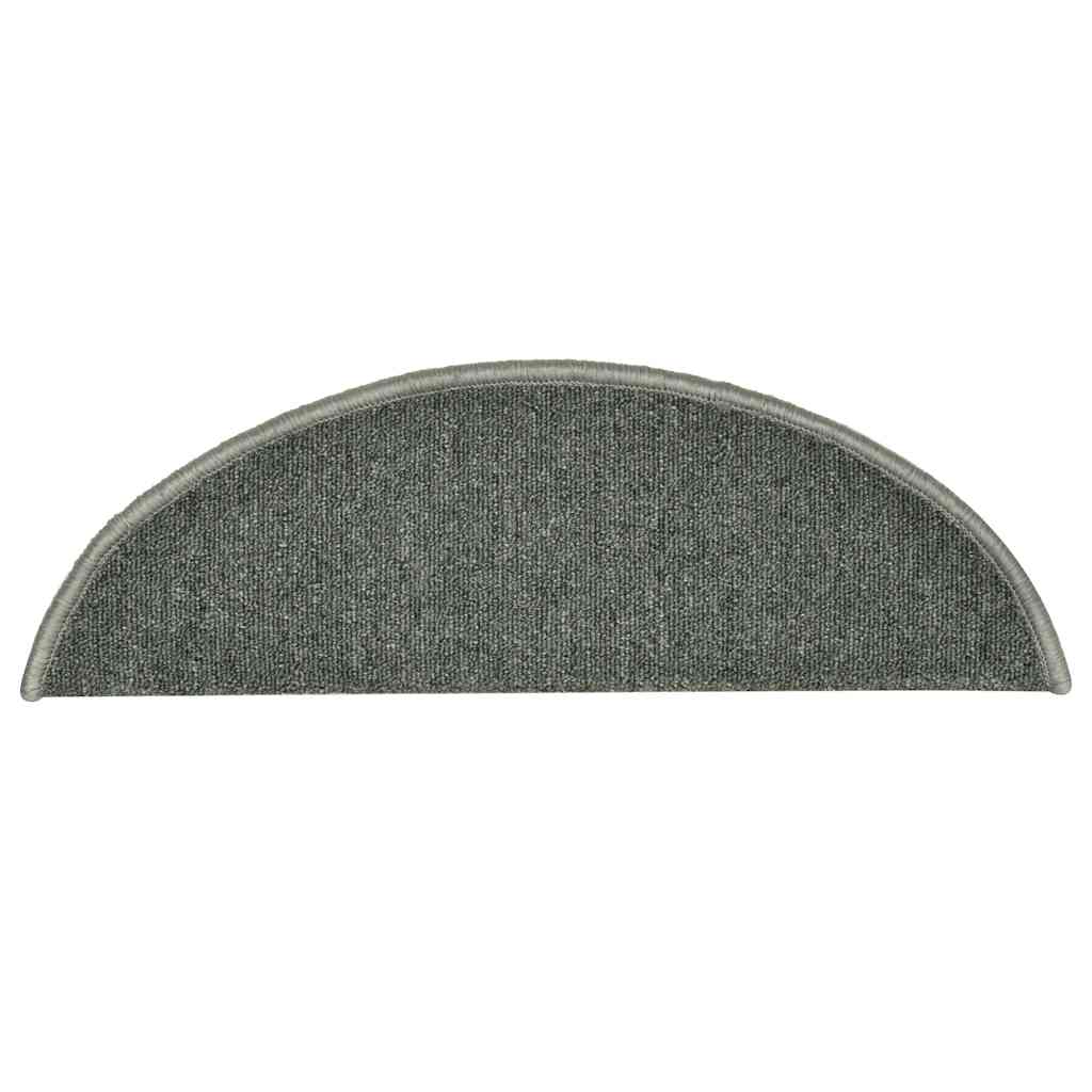 Laiptų kilimėliai, 30 vnt., 56x17x3 cm, tamsiai žali, pusapvaliai