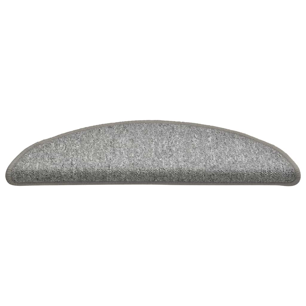 Laiptų kilimėliai, 30 vnt., 56x17x3 cm, šviesiai pilki, pusapvaliai