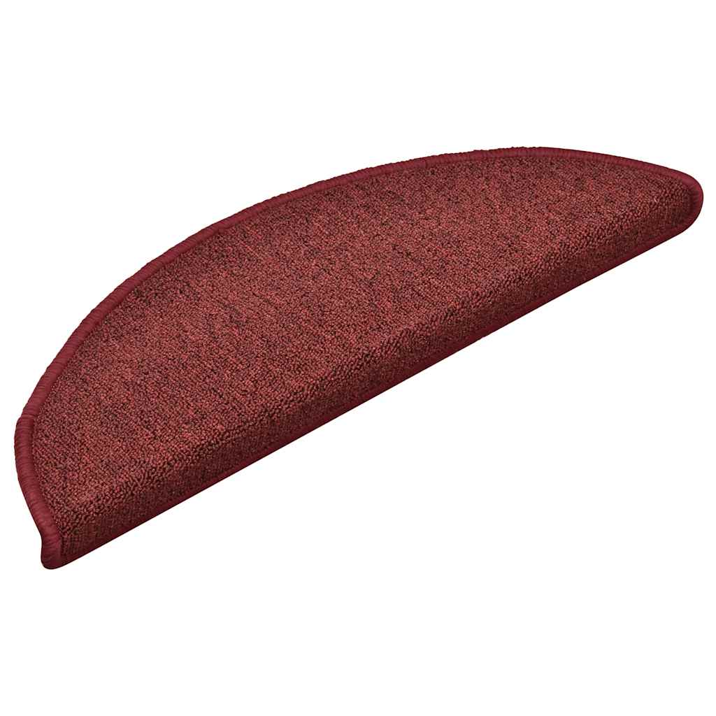 Laiptų kilimėliai, 30 vnt., 56x17x3 cm, bordo spalvos, pusapvaliai