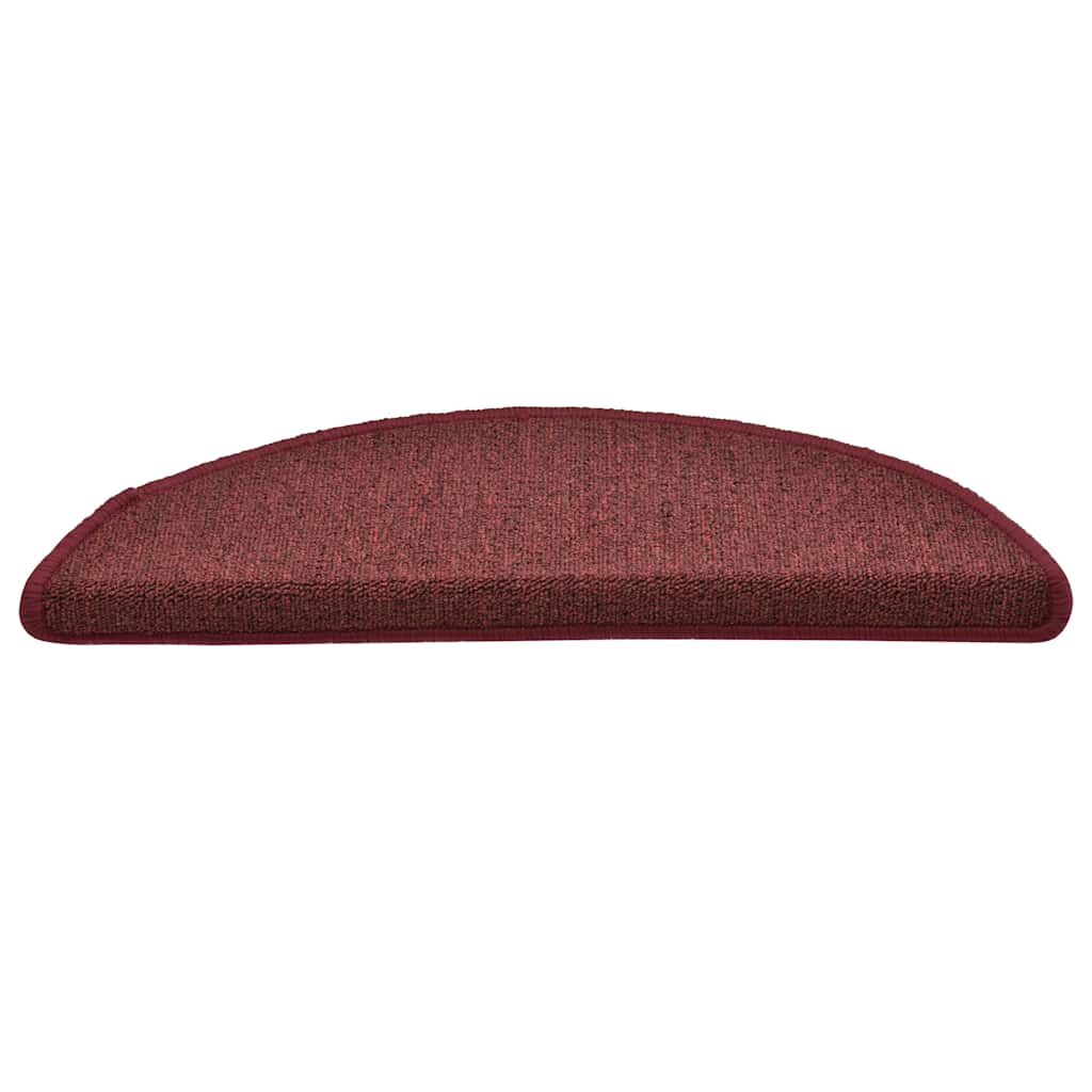 Laiptų kilimėliai, 30 vnt., 56x17x3 cm, bordo spalvos, pusapvaliai
